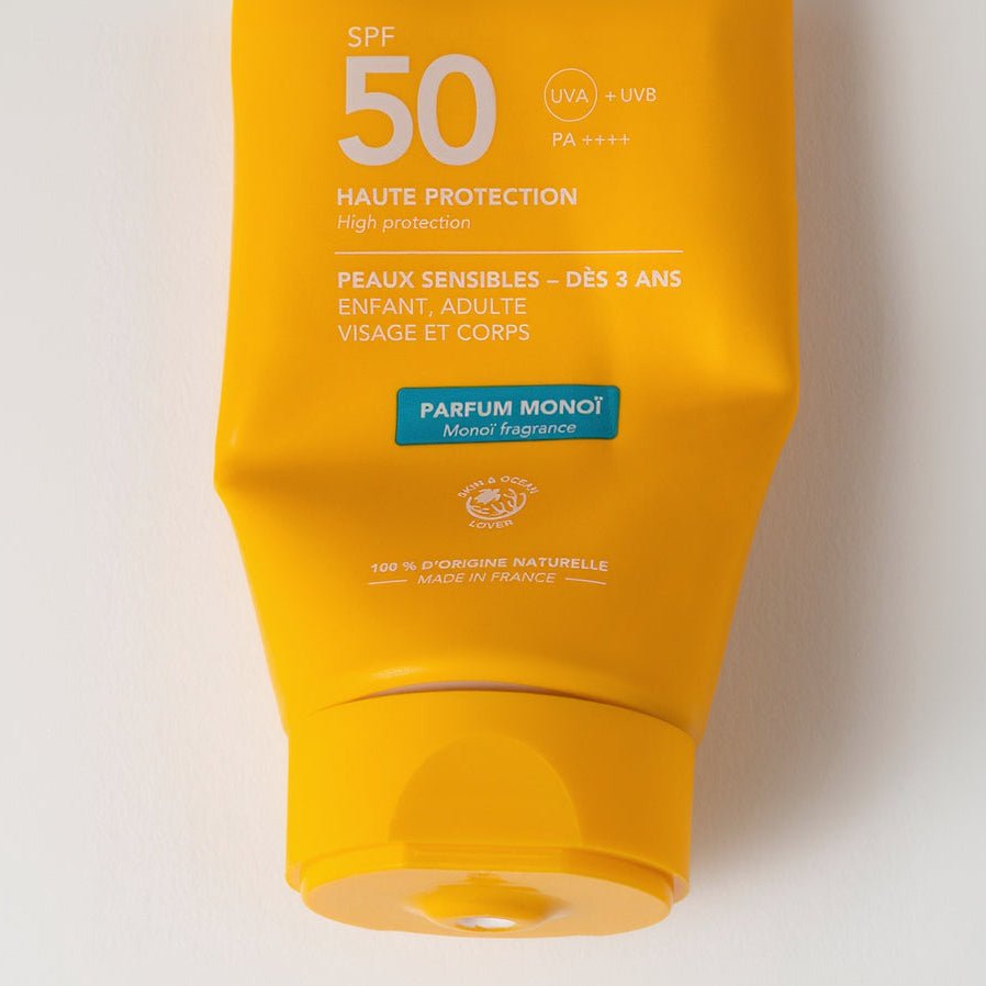 KERBI - Lait Solaire Mineral SPF50 - Parfum Monoï - Endro Cosmetiques