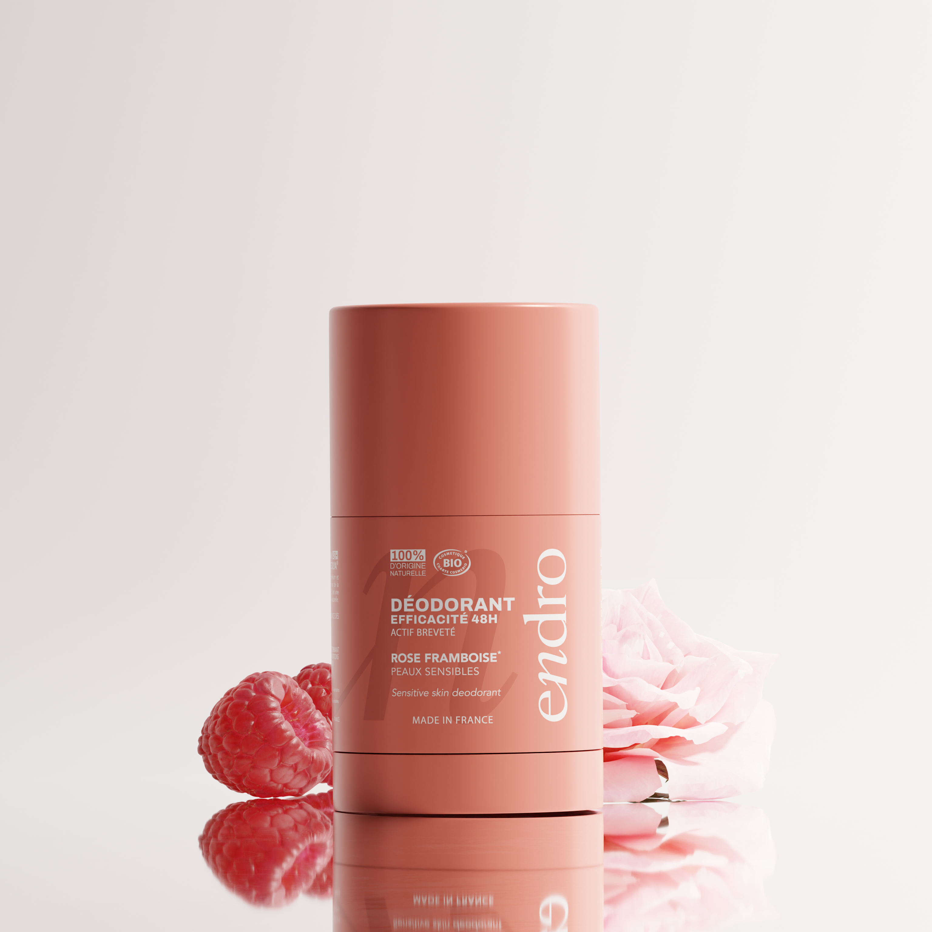 Duo déodorant stick & recharge 48H - Parfum rose-framboise